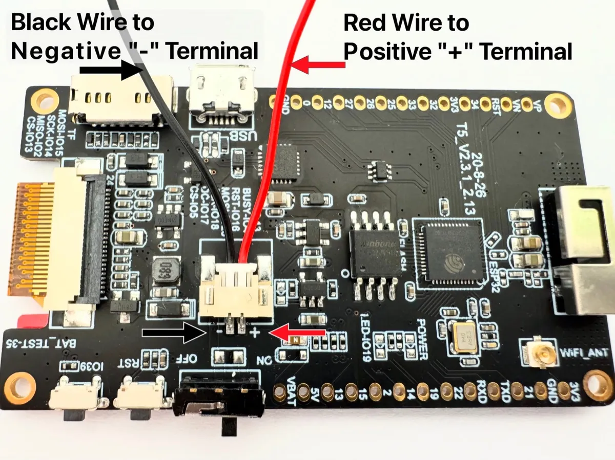 Before connecting the battery check the connector is correctly wired